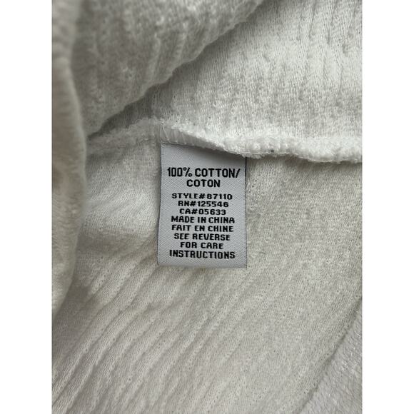 Habitat French Terry Cardigan Hoodie White Cotton Button Front Sweatshirt Large - Picture 9 of 12
